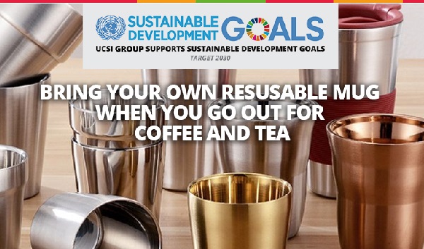 Week 14: Bring your own reusable mug when you go out for coffee and tea