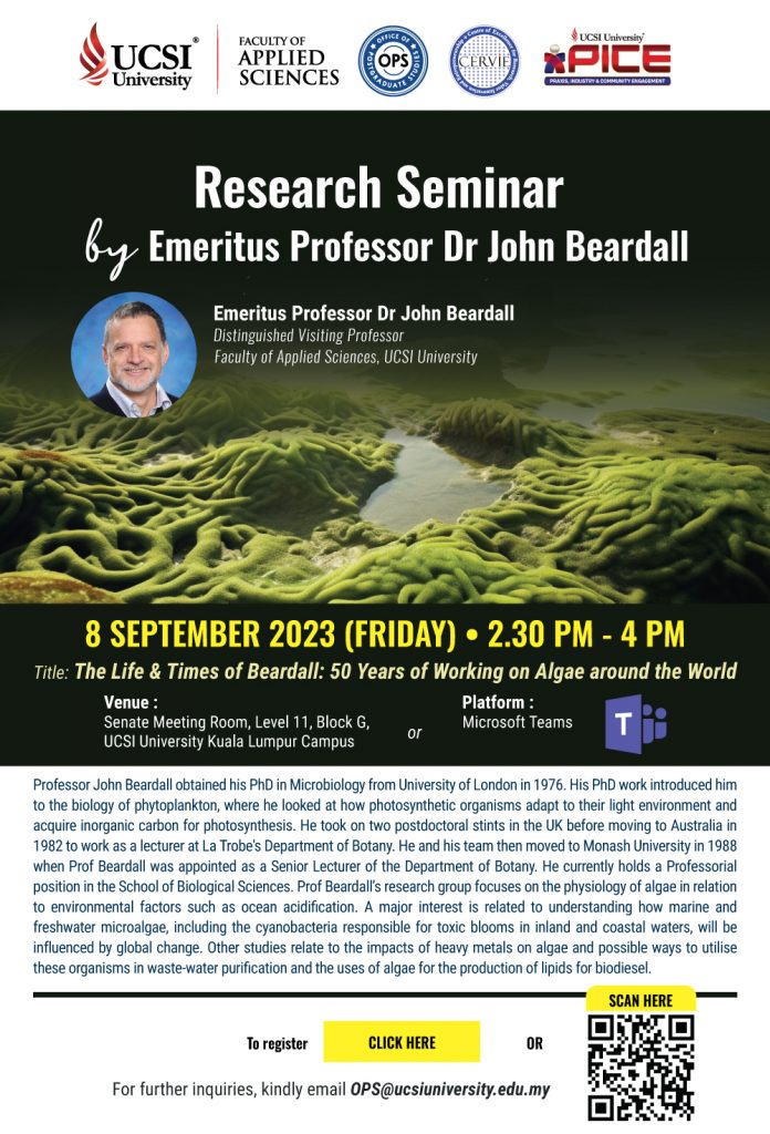 The Life & Times of Beardall: 50 Years of Working on Algae around the World
