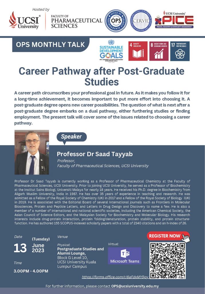 Career Pathway after Post-Graduate Studies
