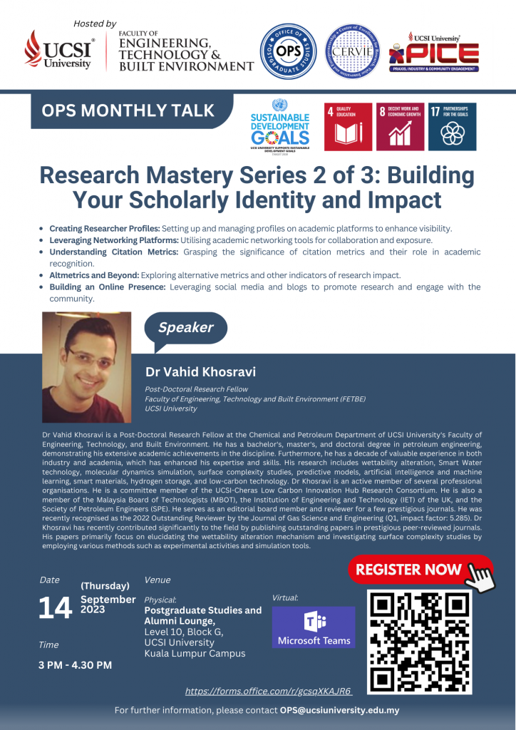 Research Mastery Series: Building Your Scholarly Identity and Impact