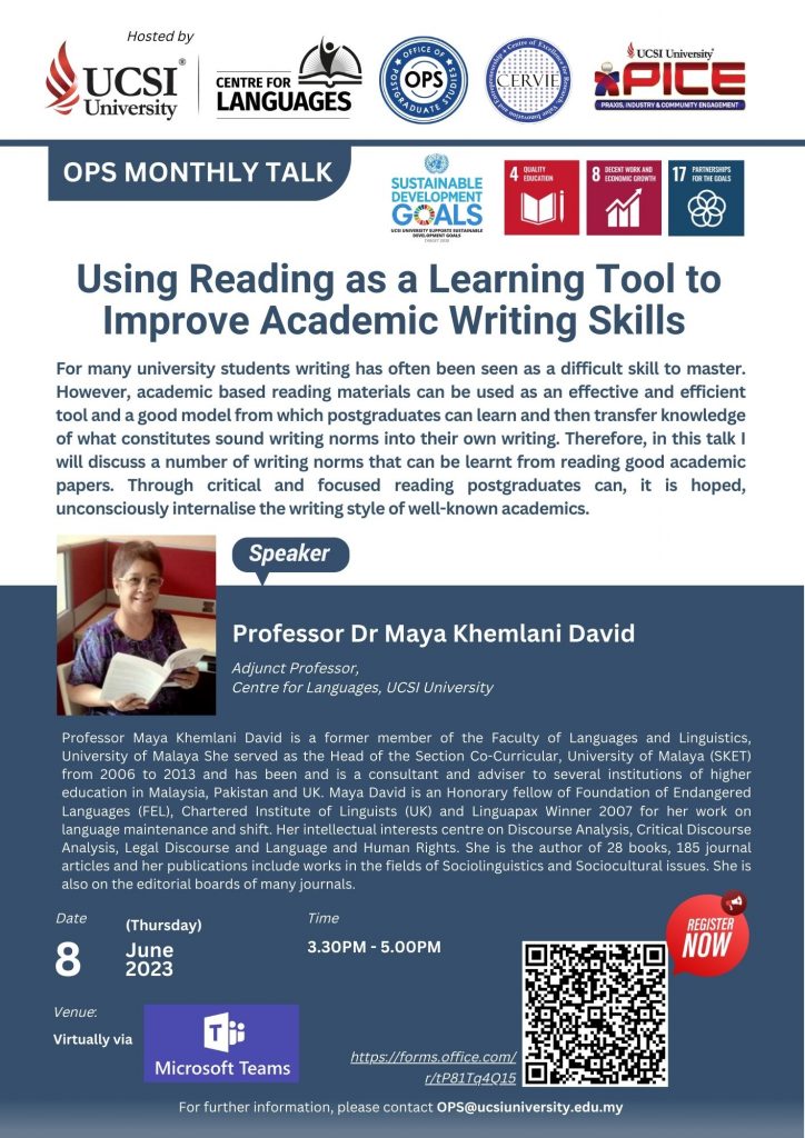 Using reading as a learning tool to improve academic writing skills