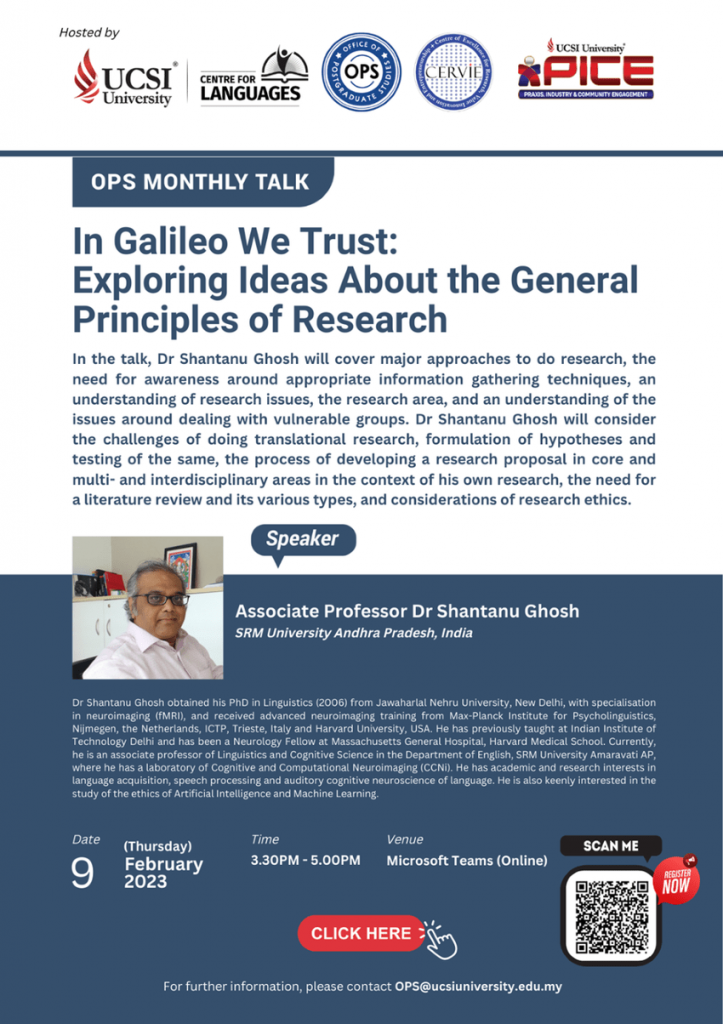 In Galileo We Trust: Exploring Ideas about the General Principles of Research