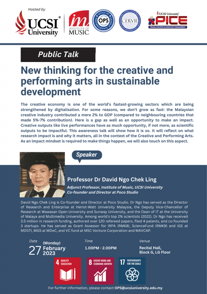 New thinking for the creative and performing arts in sustainable development