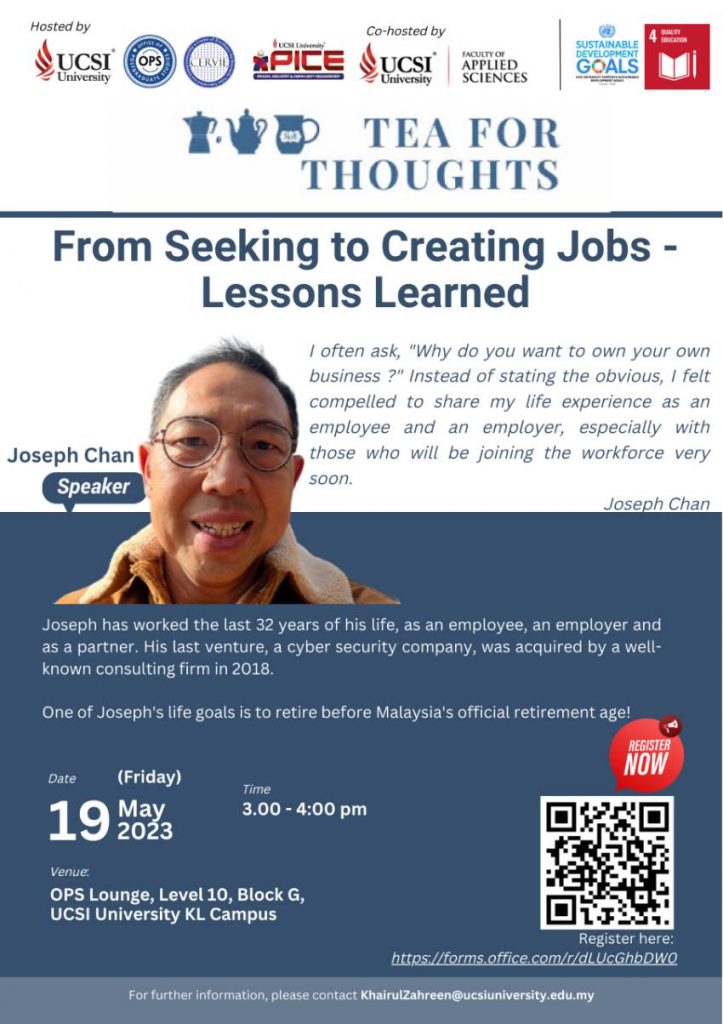 Tea for Thoughts: From Seeking to Creating Jobs – Lessions Learned